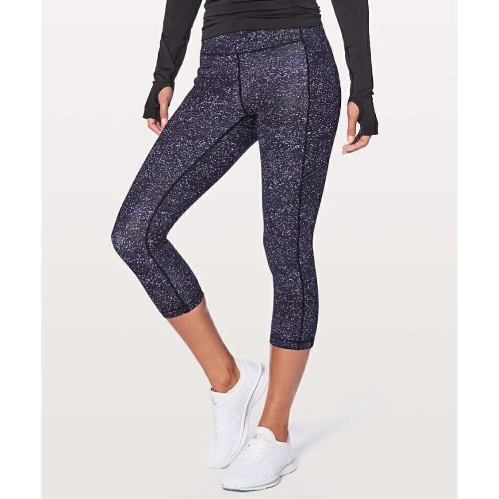 Lululemon Speed Up Crop 21" Size 4 EUC Crystalline Multi Luxtreme